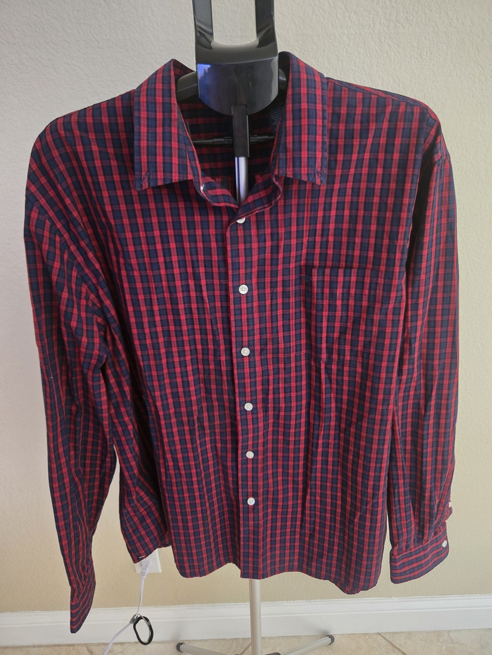 Dockers Red and Navy Check Button-Down Shirt